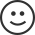 An icon depicting a smiling face with two dots for eyes and a curved line for a mouth