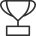 A simple graphic representing an award, shaped like a traditional trophy.