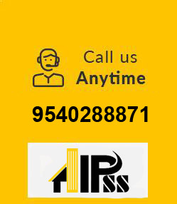 A graphic on a bright yellow background advertising customer support. On the top left, there is a simple line drawing of a person wearing a headset. To the right of this icon, the text reads 